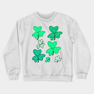 Clover Shamrocks - green three leaf clovers shamrock. The National flower of Ireland The best Irish gift ideas 2022 Crewneck Sweatshirt